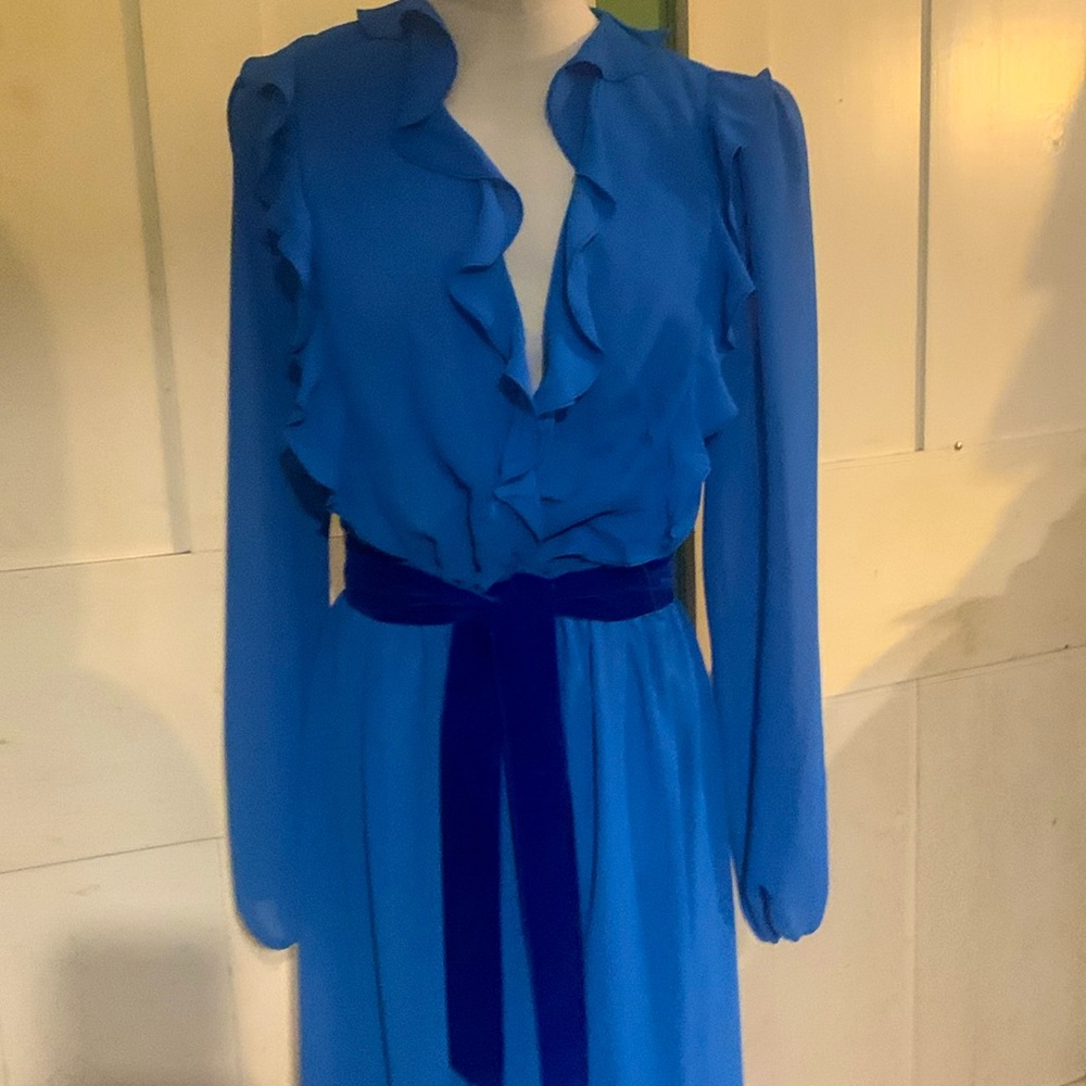 EC Ursula of Switzerland Ruffled Front Dress sz 13-14